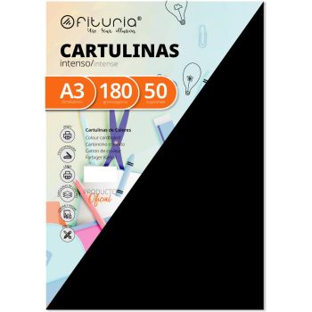 Cartulina Negro, 50 Cartulinas Grandes 50x65cm Colores Claros E Intensos, Cartulinas De Colores 180gr Para Manualidades, Diseños Creativos Y Proyectos De Arte · Ofituria