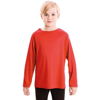 Camiseta niña rayas roja volante R240510 - Tienda moda infantil online