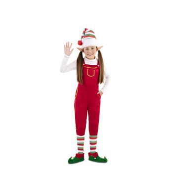 Disfraz De Elfa Roja Con Gorro Para Niños