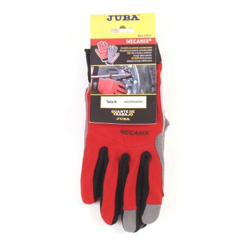 Guante Piel Rojo Reforzado Velcro - Juba - 270 R - Talla 8..