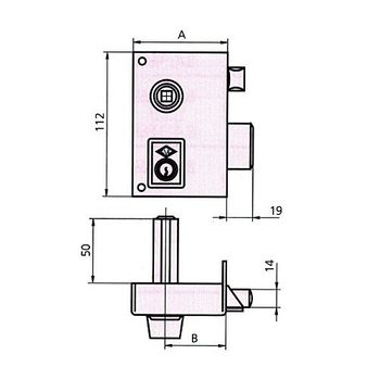 Cerradura Sobreponer 56b 60 Dr. He. Pf.