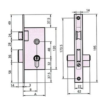 Cerradura Embutir Madera 1960 2 70