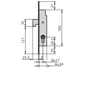 Cerradura Embutir Met Hn - Cvl - 1982/0 - 17 Mm..