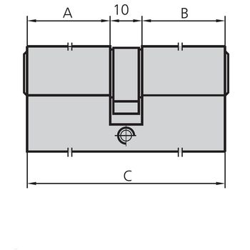 Cilindro 31x31mm 5982/2525/4 Niquelado Leva Larga Cent. Cvl