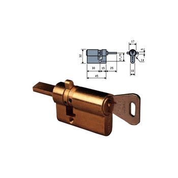 Cilindro 542 Para Pomo 1561, Doble Leva 14 Mm Marca Mcm