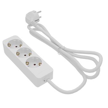 Fabricado Seg�n Normativas Vigentes. Secci�n Cable: 3x1,5. Longitud: 1,5 M. Color: Blanco. Base M�ltiple secci�n Cable: 3x1,5 longitud: 1,5 Mt tres Tomas Sin Interruptor color: Blanco