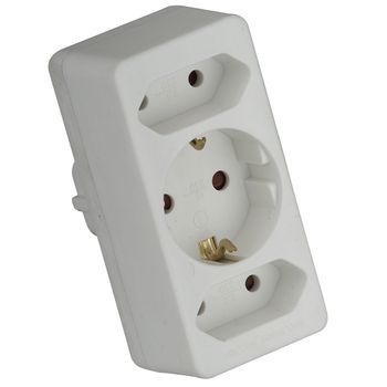 Garza - Adaptador De Enchufe Doble Frontal Con Toma De Tierra, 2 Tomas,  Color Blanco con Ofertas en Carrefour