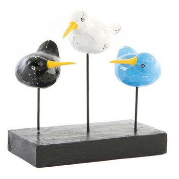 Figura Decorativa Dkd Home Decor Madera Metal Pájaros Acabado Envejecido