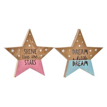 Estrellas De Madera Mdf Con Leds En Colores Surtidos 29x3,5x28cm