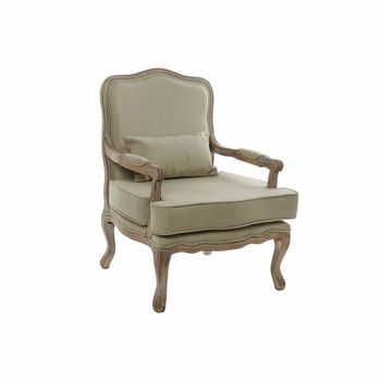 Sillón Dkd Home Decor Lienzo Beige Madera Marrón (70 X 62 X 95 Cm)