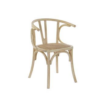 Silla Dkd Home Decor Blanco Ratán Madera De Olmo (56 X 50 X 76 Cm)