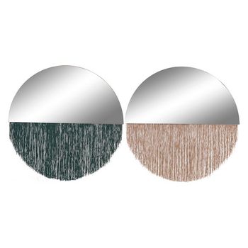 Espejo De Pared Dkd Home Decor Poliéster Madera (2 Pcs)