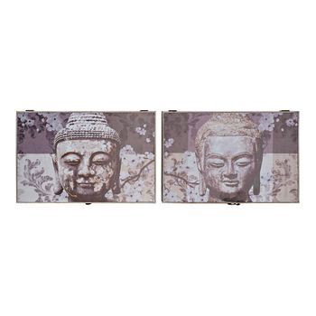 Tapa Dkd Home Decor Contador Buda Gris Madera Mdf (2 Pcs) (46.5 X 6 X 31 Cm)