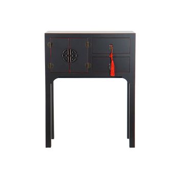 Consola Dkd Home Decor Negro Rojo Abeto Madera Mdf (63 X 26 X 83 Cm)