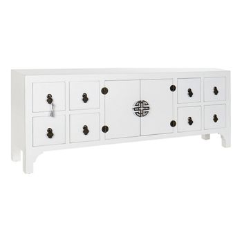 Mesa Tv Con Cajones Dkd Home Decor Abeto Madera Mdf (130 X 24 X 51 Cm)