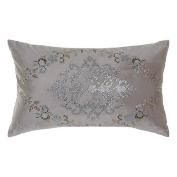 Cojín Dkd Home Decor Gris Terciopelo Poliéster Rosa (50 X 30 Cm)