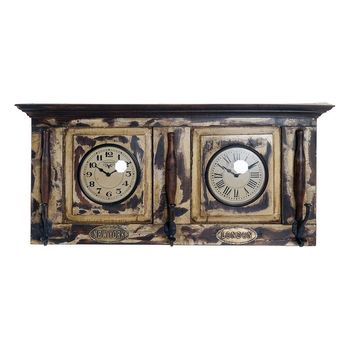 Reloj De Pared Dkd Home Decor London Teca (81 X 15 X 37 Cm)