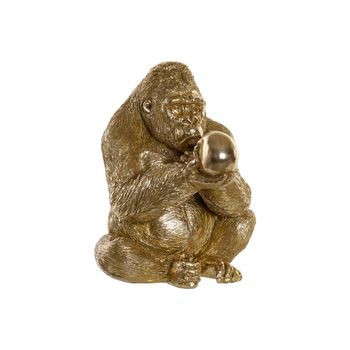 Figura Decorativa Dkd Home Decor Dorado Resina Gorila (33 X 33 X 43 Cm)