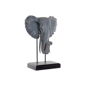 Figura Decorativa Dkd Home Decor Elefante Negro Gris Metal Resina (40 X 28 X 56 Cm)