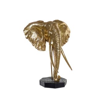 Figura Decorativa Dkd Home Decor Elefante Negro Dorado Metal Resina (60 X 36 X 73 Cm)