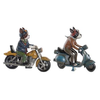 Figura Decorativa Dkd Home Decor Resina Perro (2 Pcs) (27 X 10 X 24 Cm)