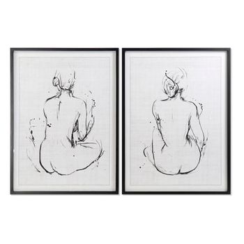 Cuadro Dkd Home Decor Mujer (70 X 2.5 X 90 Cm) (2 Pcs)