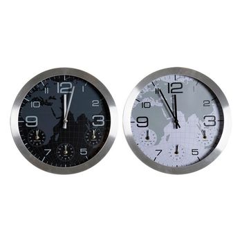 Reloj De Pared Dkd Home Decor Mapamundi (2 Pcs)