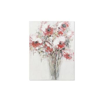 Cuadro Dkd Home Decor Pintado A Mano Flores (90 X 3 X 120 Cm)