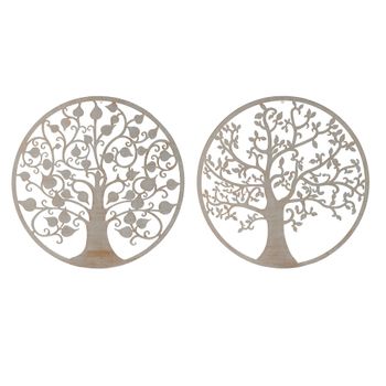 Decoración De Pared Dkd Home Decor Blanco Metal Árbol (2 Pcs) (100 X 1 X 100 Cm)