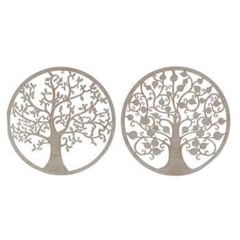 Decoración De Pared Dkd Home Decor Árbol Metal (2 Pcs) (60 X 1 X 60 Cm)