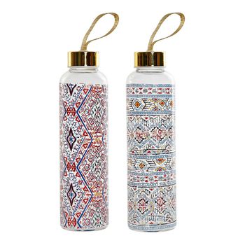 Cantimplora Dkd Home Decor Multicolor Mosaico Vidrio De Borosilicato (2 Pcs)