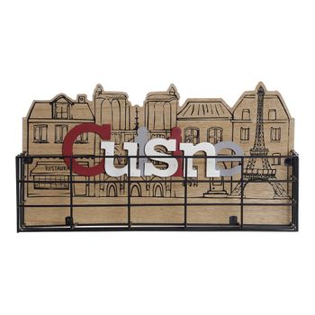 Cesta Multiusos Dkd Home Decor Cusine Metal Madera Mdf (37 X 19.8 X 7.5 Cm)