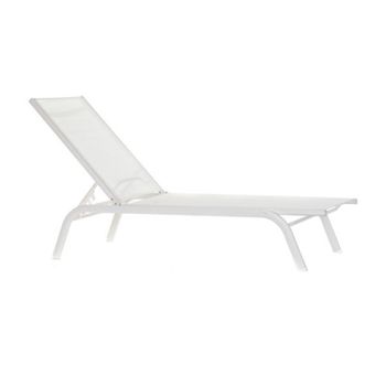 Tumbona Dkd Home Decor Reclinable Blanco Pvc Aluminio (191 X 58 X 98 Cm)