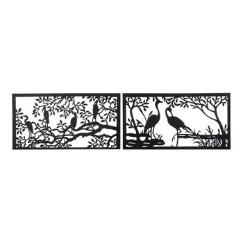 Figura Decorativa Dkd Home Decor Pájaros Metal (2 Pcs) (96 X 1 X 50 Cm)