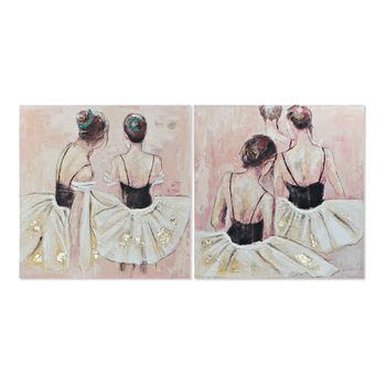 Cuadro Dkd Home Decor Dancers Bailarina (2 Pcs) (100 X 3.5 X 100 Cm)