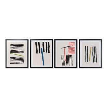 Cuadro Dkd Home Decor Lines Abstracto (4 Pcs) (35 X 3 X 45 Cm)