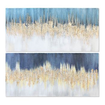 Cuadro Dkd Home Decor Rain Abstracto (2 Pcs) (150 X 4 X 70 Cm)