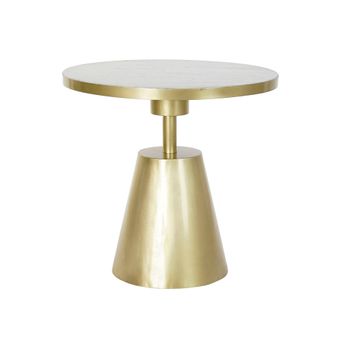 Mesa Auxiliar Dkd Home Decor Blanco Mármol Hierro Dorado (60 X 60 X 58 Cm)