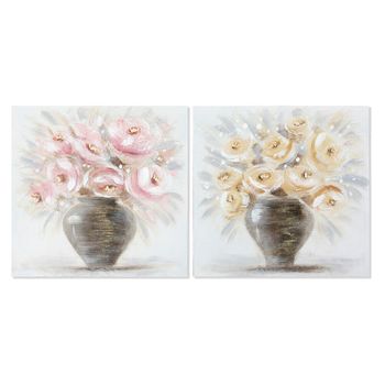 Cuadro Dkd Home Decor Florero (50 X 2,5 X 50 Cm) (2 Unidades)