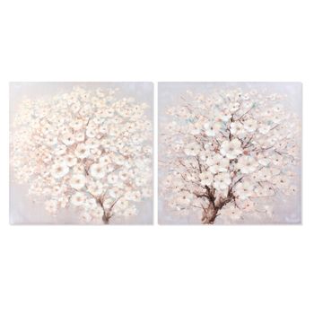 Cuadro Dkd Home Decor Lienzo Floral (2 Pcs) (100 X 3 X 100 Cm)