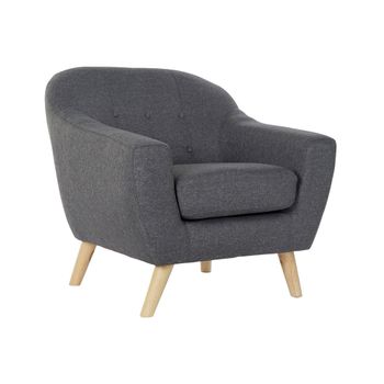 Sillón Dkd Home Decor Gris Poliéster Madera De Caucho (83 X 80 X 81 Cm)