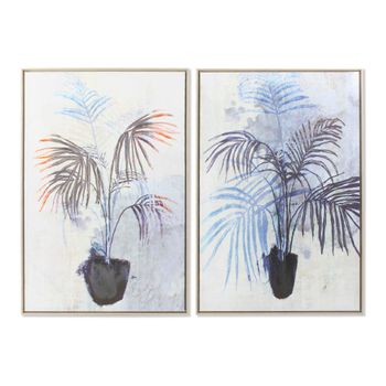 Cuadro Dkd Home Decor Lienzo Planta (2 Pcs) (83 X 4.5 X 123 Cm)