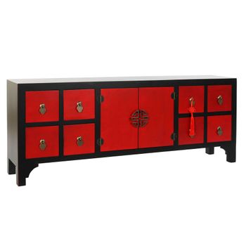 Mueble De Tv Dkd Home Decor Rojo Abeto Mdf (130 X 50,5 X 25 Cm)