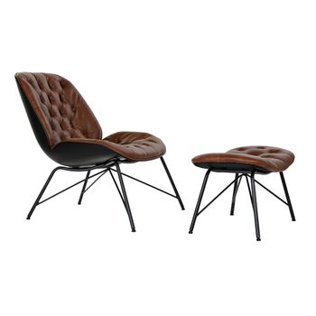 Sillón Dkd Home Decor Marrón Negro Metal Poliuretano (2 Pcs)