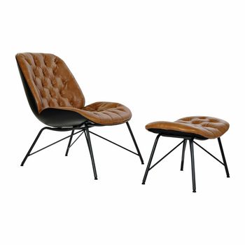 Sillón Dkd Home Decor Negro Metal Poliuretano Camel (2 Pcs)