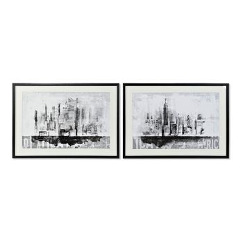 Cuadro Dkd Home Decor New York Lienzo New York (2 Pcs) (84 X 3 X 60 Cm)