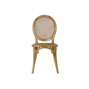 Silla De Comedor Dkd Home Decor Ratán Madera De Olmo Marrón Claro (45 X 42 X 92 Cm)