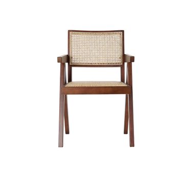 Silla Con Reposabrazos Dkd Home Decor Ratán Madera De Olmo (56.5 X 60 X 86 Cm)