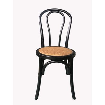 Silla De Comedor Dkd Home Decor Negro Ratán Madera De Olmo (43 X 44 X 89 Cm)