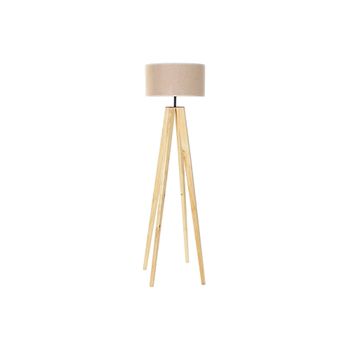 Lámpara De Pie Dkd Home Decor Marrón Beige Poliéster Madera (40 X 40 X 148 Cm)